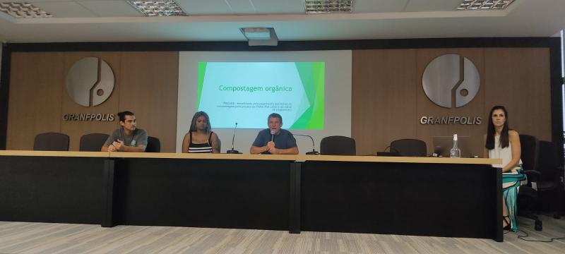Gabriel Rosales, Cíntia Cruz e Ataíde Silva no seminário sobre valorização de resíduos orgânicos